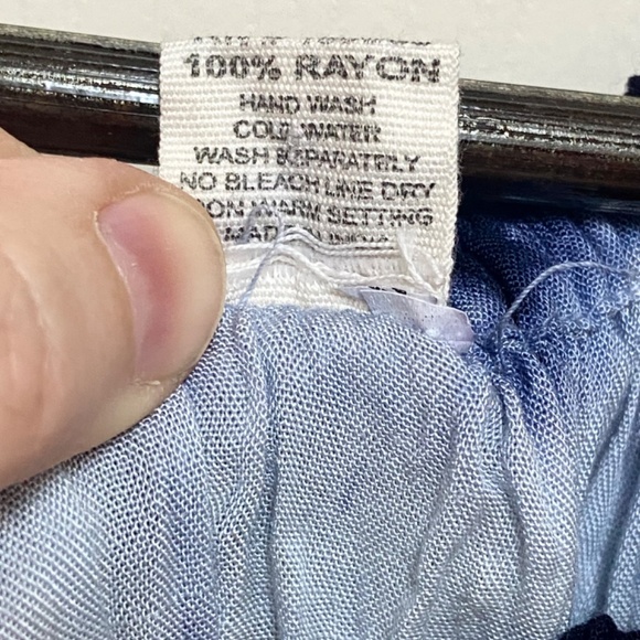 Boho Whimsigoth Shibori Tie-Dye Peasant Rayon Tunic Top L Flowy Bell Sleeve - Picture 5 of 12